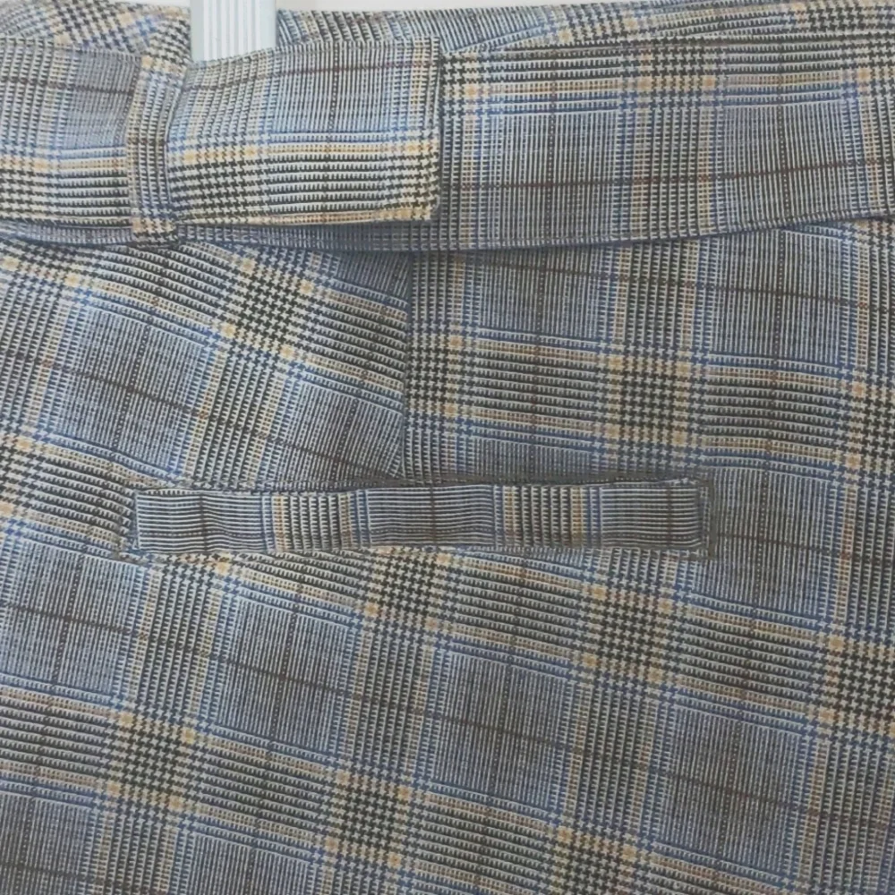 Glen Check Plaid Crop Pants Size M Blue/Black